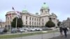 Street in front of National Assembly of Serbia on February 1st