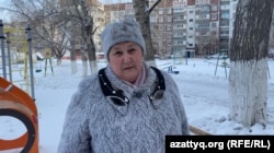 Lyudmila Zelyonova says she has to bundle up in winter clothing at night in her home in Ekibastuz, where the temperature drops to minus 20 Celsius.