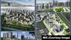 Бишкек шаарынын 11-кичирайонундагы жер тилкеге ылайыкталып жасалган эскиз.