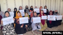 تعدادی از زنان معترض درکابل 