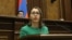 Kristine Grigorian addresses the National Assembly shorly before being elected Armenia's new human rights defender, Yerevan, January 24, 2022.