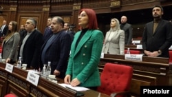 Armenia - Deputies from the opposition Hayastan alliance attend a session of the National Assembly, Yerevan, January 17, 2022.