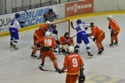 Хоккей боюнча курама кошуун кышкы олимпиада оюндарына тандоо мелдешинин экинчи этабына катышып жаткан учур. Румыния. 15-декабрь, 2019-жыл.