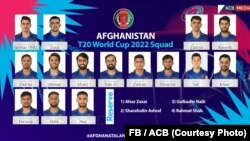 ترکیب تیم ملی افغانستان برای مسابقات جهانی ۲۰ آورۀ سال ۲۰۲۲