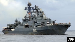 The Russian destroyer Admiral Chabanenko arrives in Havana in 2008.