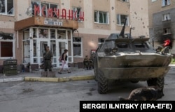 Лисичанск сразу после его захвата российскими войсками. 12 июля