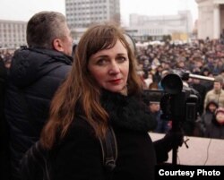 Ларыса Шчыракова падчас працы, архіўнае фота