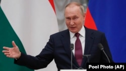 Ռուսաստանի նախագահ Վլադիմիր Պուտինը Մոսկվայում ասուլիսի ժամանակ, 1-ը փետրվարի, 2022թ․