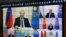 The leaders of Russia and other Collective Security Treaty Organization member states hold a virtual summit, October 28, 2022.