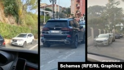 Вулиці біля вілли Льовочкіних заповнені автівками з українськими номерними знаками