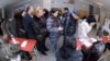 Armenia - Residents of Yerevan queue up at a polling station to vote in a presidential election, 18Feb2013.
