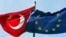 Եվրամիության եւ Թուրքիայի դրոշները Ստամբուլում, հոկտեմբեր, 2005 թվական