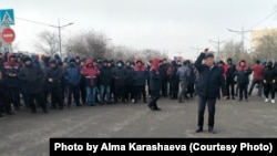 Жаңы-Өзөндө газдын кымбатташына нааразылык акциясы. Мангыстау облусу, 2-январь, 2022-жыл. 