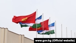 Кыргызстандын жана Өзбекстандын мамлекеттик туулары.