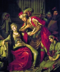 Карціна «Рагнеда і Ўладзімір» Антона Лысенкі