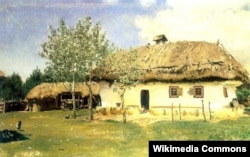 Робота Іллі Рєпіна (Ріпина) «Українська хата» (1880 рік), яка зберігається в Національному музеї «Київська картинна галерея»