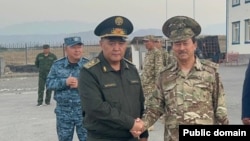 Главы ГКНБ Кыргызстана и Таджикистана Камчыбек Ташиев и Саймумин Ятимов. 