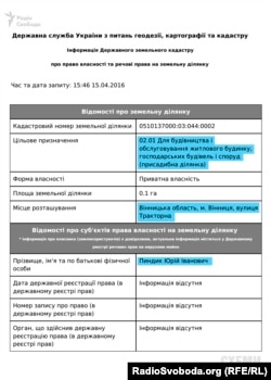 Юрій Пиндик отримав землю від «Вінницяводоканалу», коли головою КП був Володимир Кістіон, а мером міста – Володимир Гройсман