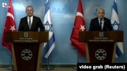 Թուրքիայի և Իսրայելի արտաքին գործերի նախարարներ Մևլյութ Չավուշօղլուն և Յաիր Լապիդը, արխիվ