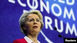 Урсула фон дер Ляйен Швейцариянын Давос шаарында өтүп жаткан Дүйнөлүк экономикалык форумунда.