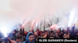 Украинадагы улутчул активисттердин Киевдеги нааразылык акциясы. 26-ноябрь, 2018-жыл.