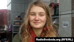 Івона Костина під час Євромайдану у 2014 році