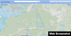 Административная граница между Крымом и Севастополем в районе Байдарского заказника согласно публичной кадастровой карте Украины