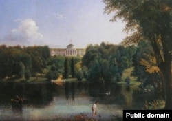 Палац у Качанівці на картині 19-го століття художника Василя Штейнберга