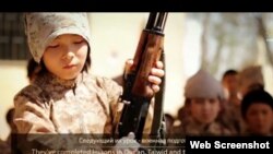 Скриншот видео "о детях казахстанских джихадистов".