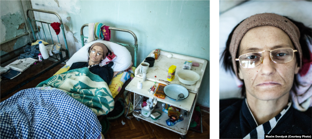 Наталя, 37 років. Діагноз: мультирезистентний туберкульоз і ВІЛ. Туберкульозне відділення Херсонського слідчого ізолятора, серпень 2011 року. &laquo;Я мала дуже велику і добру родину. Я була татовою донькою. У 42 роки тато пішов купатися і не вийшов, помер&raquo;. Щоб прогодувати родину і дати освіту молодшій сестрі, відмовилася від освіти у філармонії і почала продавати наркотики. Із часом почала вживати сама, так захворіла на СНІД, а пізніше й на туберкульоз. Наталя померла 16 серпня 2011 року.