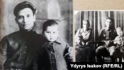 Чыңгыз Айтматов атасы Төрөкул Айтматов жана апасы Нагима Айтматова менен.