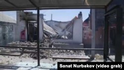 The scene in Arys one day after the initial June 24 explosions.