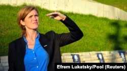 Адміністратор Агентства США з міжнародного розвитку (USAID) Саманта Пауер під час візиту до України. Київ, 6 жовтня 2022 року 