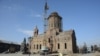 Armenia - A 19th century church in Gyumri's central square that was seriously damaged by a 1988 earthquake and is still being reconstructed, 24Nov2013.