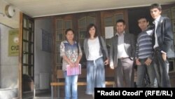 Members of the Amparo group appear at a court hearing in Khujand earlier this month.