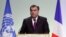 Tajik President Emomali Rahmon is speaking at the Paris climate change conference
