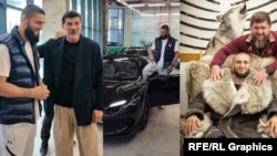 Хамзат Чимаев с Кахой Каладзе и Рамзаном Кадыровым (коллаж)