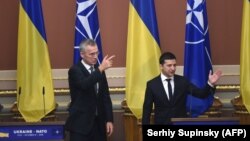 Ուկրաինայի նախագահ Վլադիմիր Զելենսկու և ՆԱՏՕ-ի գլխավոր քարտուղար Յենս Ստոլտենբերգի համատեղ ասուլիսը, Կիև, 31-ը հոկտեմբերի, 2019թ․