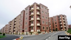 Masazır qəsəbəsində məcburi köçkünlər üçün yeni salınmış məhəllə.