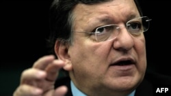 Жозе Мануел Баррозу повідомляє про рішення Єврокомісії на прес-конференції в Європарламенті, Страсбург, 11 березня 2014 року