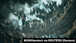 Բելառուս - Փախստականների ստեղծած ճամբարը Լեհաստանի հետ սահմանին, 11-ը նոյեմբերի, 2021թ․ 