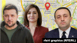 Владимир Зеленский, Майя Санду и Ираклий Гарибашвили (коллаж)