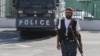 One of the opposition gunmen occupying a police station in Yerevan.