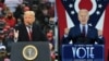 АКШнын президенттигине талапкерлер - республикачы Дональд Трамп жана демократ Жо Байден. 2020-жыл. 