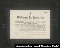 Повідомлення про смерть графа, мецената Володимира Дідушицького