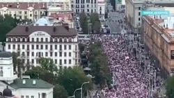 Минскидеги жүрүш: дрондон тартылган кадрлар