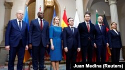 Представители ЕС, Испании, Польши, Франции, Великобритании и Италии на встрече в Мадриде, 31 марта 2025 года