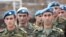 Armenia -- Soldiers of the Armenian army's special Peacekeeping Brigade.
