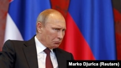 Президент Росії Володимир Путін під час візиту до Сербії. Белград, жовтень 2014 року