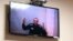 Russian opposition leader Aleksei Navalny speaks during a video link from prison during a court session in Petushki on May 31.